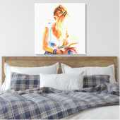 Toile Une femme qui lit un livre (Insitu(Chambre))