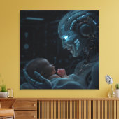 Toile Une femme robotique accrochée à un bébé (Insitu(Salon))