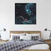 Toile Une femme robotique accrochée à un bébé (Insitu(Chambre))