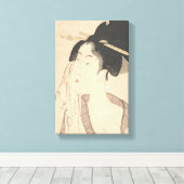 Toile Une femme se détend après son bain (Insitu (Plancher de Bois))