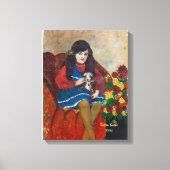 Toile une fille avec son chien (Recto)