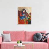 Toile une fille avec son chien (Insitu(Salon))