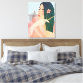 Toile une fille peigne ses cheveux longs (Insitu(Chambre))