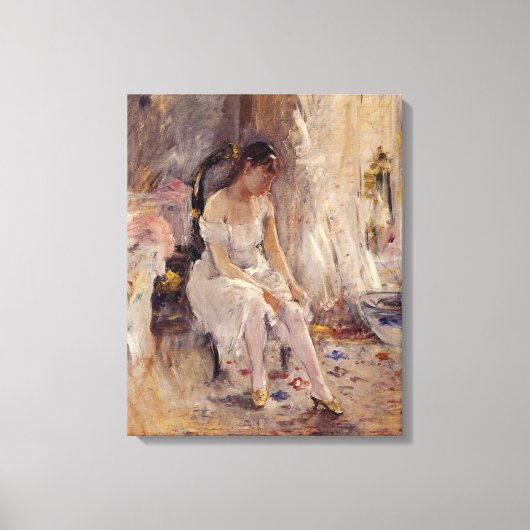 Toile Une fille qui met sur ses bas (par Berthe Morisot) (Recto)