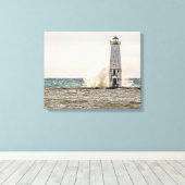 Toile Une grande vague s'écrase dans le feu Frankfort (Insitu (Plancher de Bois))