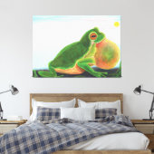 Toile Une grenouille mâle chante une chanson pour attire (Insitu(Chambre))