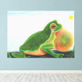 Toile Une grenouille mâle chante une chanson pour attire (Insitu (Plancher de Bois))