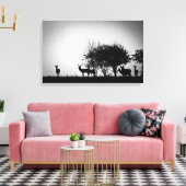 Toile Une image de cerfs dans la brume matinale (Insitu(Salon))