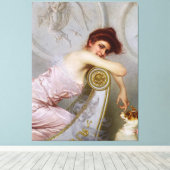 Toile Une jeune dame avec son chiot par Vittorio Corcos (Insitu (Plancher de Bois))