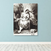 Toile Une Jeune Femme Dodant d'un Ange (Insitu (Plancher de Bois))
