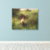 Toile Une jeune fille dans un champ (Insitu (Plancher de Bois))