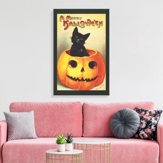 Toile Une joyeuse Halloween par Ellen Clapsaddle, Chat V (Insitu(Salon))