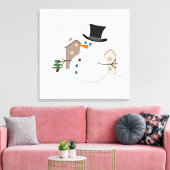 Toile Une joyeuse illustration de Noël Snowman (Insitu(Salon))