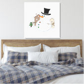 Toile Une joyeuse illustration de Noël Snowman (Insitu(Chambre))