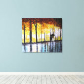 TOILE UNE LONGUE MARCHE DANS LA PLUIE (Insitu (Plancher de Bois))