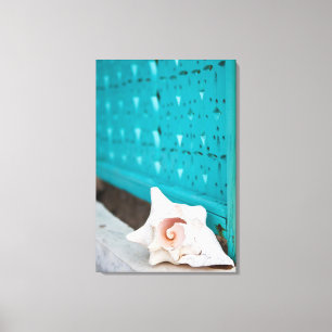 Toile Une mer jamaïcaine blanche et rose Shell seul se