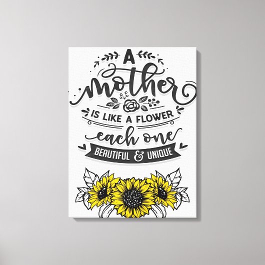 Toile Une mère est comme une fleur, mignonne cadeau de f (Recto)