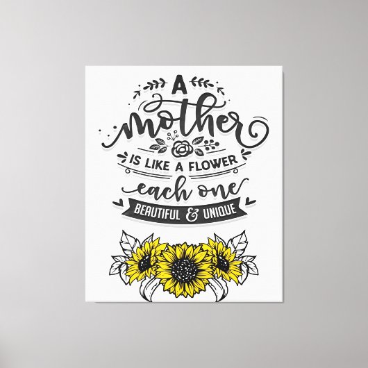 Toile Une mère est comme une fleur, mignonne cadeau de f (Recto)