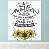 Toile Une mère est comme une fleur, mignonne cadeau de f (Insitu (Plancher de Bois))