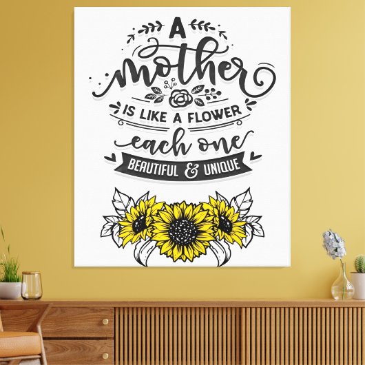 Toile Une mère est comme une fleur, mignonne cadeau de f (Insitu(Salon))