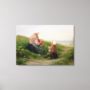 Toile Une mère et ses petits enfants