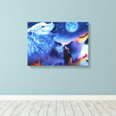 Toile Une meute de loups une nuit noire (Insitu (Plancher de Bois))