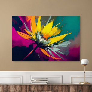 Toile Une odyssée florale – Fleur expressive en mouvemen