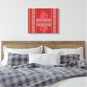 Toile Une oeuvre à motifs dans les tons rouge et marron.