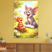 Toile Une pause joyeuse dans le jardin (Insitu(Salon))