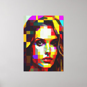 Toile Une peinture du visage d'une femme.