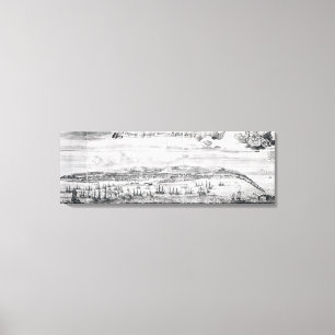 Toile Une perspective de ville de pont en Barbade