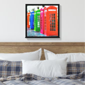 Toile Une rangée de boîtes de téléphone aux couleurs viv (Insitu(Chambre))