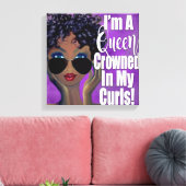 Toile Une reine couronnée dans l'affirmation de Curls (Insitu(Salon))