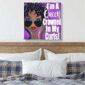 Toile Une reine couronnée dans l'affirmation de Curls (Insitu(Chambre))