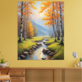 Toile une rivière traversant une forêt (Insitu(Salon))