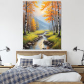 Toile une rivière traversant une forêt (Insitu(Chambre))