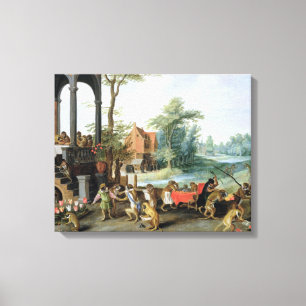 Toile Une satire de la folie de la manie de tulipe