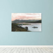 Toile Une scène de bateau de rivière Columbia (Insitu (Plancher de Bois))