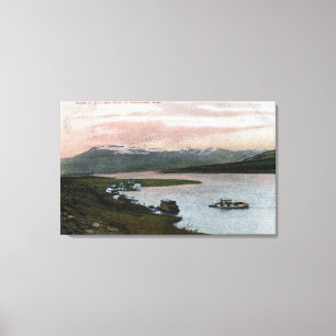 Toile Une scène de bateau de rivière du fleuve Columbi