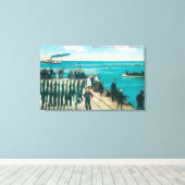 Toile Une scène de pêche avec une énorme prise (Insitu (Plancher de Bois))