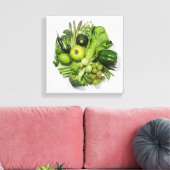 Toile Une sélection de fruits et légumes verts. (Insitu(Salon))