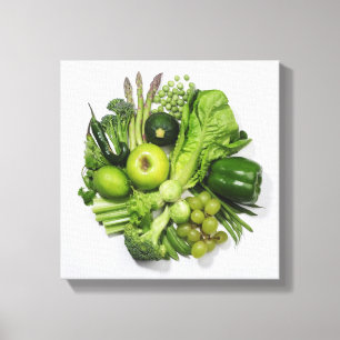 Toile Une sélection des fruits et des légumes verts