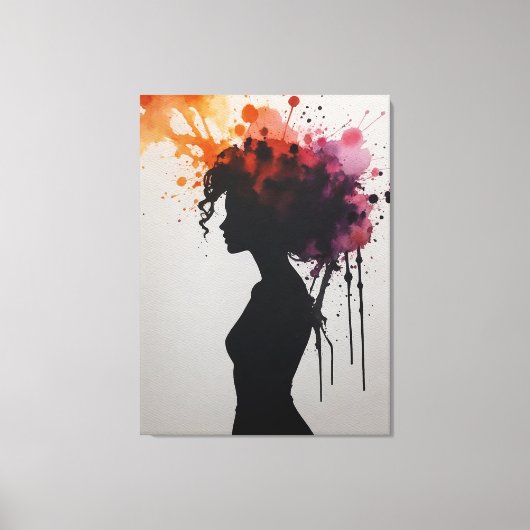 Toile une silhouette d'une femme avec une plaque de pein (Recto)