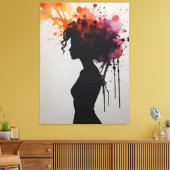 Toile une silhouette d'une femme avec une plaque de pein (Insitu(Salon))