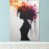 Toile une silhouette d'une femme avec une plaque de pein (Insitu (Plancher de Bois))