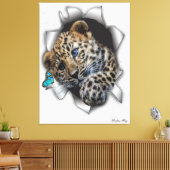 Toile Une tasse de léopard à la recherche d'un papillon (Insitu(Salon))