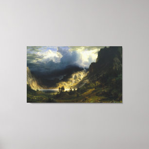Toile Une tempête dans les montagnes rocheuses Bierstad
