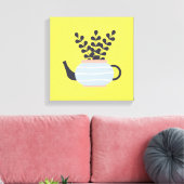 Toile Une théière moderne simple au pastel plante (Insitu(Salon))