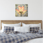 Toile Une tulipe et un papillon (Insitu(Chambre))
