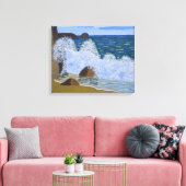 Toile Une vague se brisant sur la plage (Insitu(Salon))